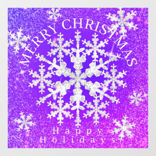 Autocollant Pour Fenêtre Flacons de neige violet rose