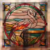 Autocollant Pour Fenêtre Flamant rose en verre de Faux (Feuille 2)