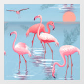 AUTOCOLLANT POUR FENÊTRE FLAMANTS ROSES MOTIF 1 (Feuille)