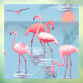 AUTOCOLLANT POUR FENÊTRE FLAMANTS ROSES MOTIF 1 (Feuille 3)