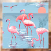 AUTOCOLLANT POUR FENÊTRE FLAMANTS ROSES MOTIF 1 (Feuille 2)