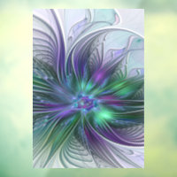 Fleur Abstraite Moderne Art Fractal Vert Violet