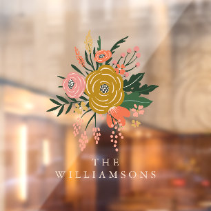 Autocollant Pour Fenêtre Fleur botanique minimaliste simple personnalisée 