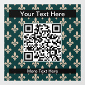 Autocollant Pour Fenêtre Fleur de Lis Motif, Français, Royal, Crème, Vert (Feuille)