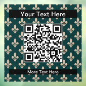 Autocollant Pour Fenêtre Fleur de Lis Motif, Français, Royal, Crème, Vert (Feuille 3)