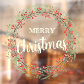 Autocollant Pour Fenêtre Fleur de Noël Wreath Joyeux Noël (Feuille 2)