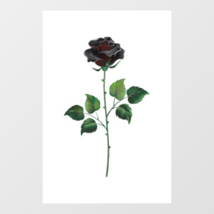 Autocollant Pour Fenêtre Fleur de rose noire