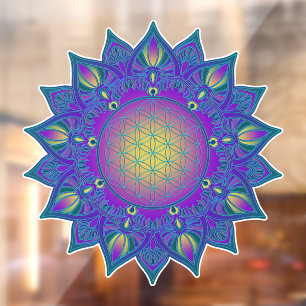 Autocollant Pour Fenêtre Fleur De Vie - Mandala Indien 3