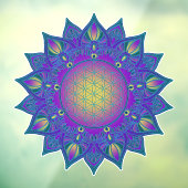 Autocollant Pour Fenêtre Fleur De Vie - Mandala Indien 3 (Feuille 3)