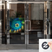 Autocollant Pour Fenêtre Fleur d'Imaginaire lumineux, Fractale Abstraite co (Porte de bureau)