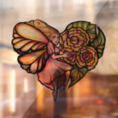 Autocollant Pour Fenêtre Fleur Fée Jardin Fleurs Coeurs Fleurs Fées (Feuille 2)