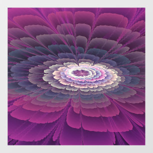 Autocollant Pour Fenêtre Fleur frappante abstraite fractale couleur rose