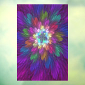 Autocollant Pour Fenêtre Fleur psychédélique colorée Art fractal Abstrait (Feuille 3)