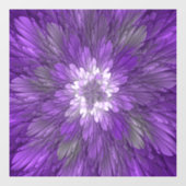 Autocollant Pour Fenêtre Fleur psychédélique violette Abstraite Fractal Art (Feuille)