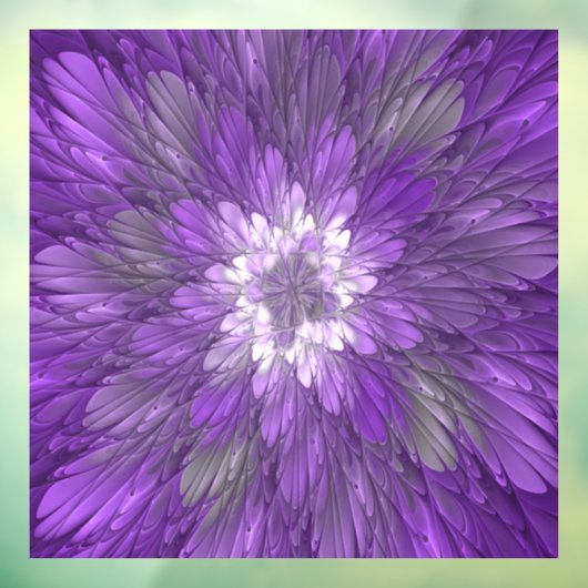Autocollant Pour Fenêtre Fleur psychédélique violette Abstraite Fractal Art (Feuille 3)