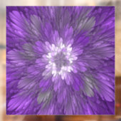 Autocollant Pour Fenêtre Fleur psychédélique violette Abstraite Fractal Art (Feuille 2)