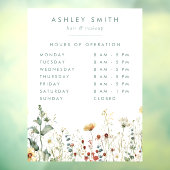 Autocollant Pour Fenêtre Fleur sauvage d'été Heures d'ouverture (Feuille 3)