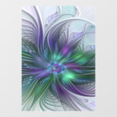 Autocollant Pour Fenêtre Fleur vert violet Art Abstrait moderne Fractal (Feuille)