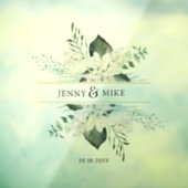 Autocollant Pour Fenêtre Fleurs blanches simples et élégantes mariage (Feuille 3)