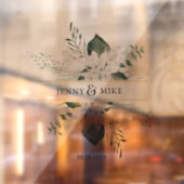 Autocollant Pour Fenêtre Fleurs blanches simples et élégantes mariage (Feuille 2)