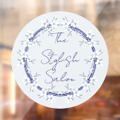 Autocollant Pour Fenêtre Fleurs bleu gris classique Clings Business Home (Feuille 2)