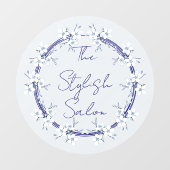 Autocollant Pour Fenêtre Fleurs bleu gris classique Clings Business Home (Feuille)