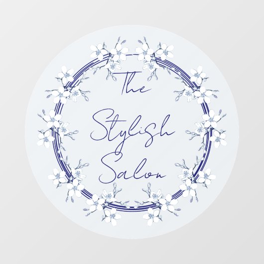 Autocollant Pour Fenêtre Fleurs bleu gris classique Clings Business Home (Feuille)