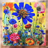 Autocollant Pour Fenêtre Fleurs d'été jaunes (Feuille 2)