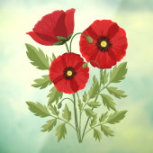 Autocollant Pour Fenêtre Fleurs d'été joyeuses floraison de pavot (Feuille 3)