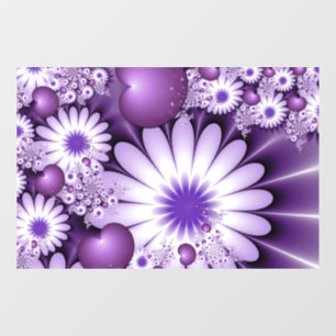 Autocollant Pour Fenêtre Fleurs et cœurs abstraits de l'amour fractal