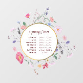 Autocollant Pour Fenêtre Fleurs sauvages frais Heures d'ouverture Clôture d (Feuille)
