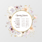 Autocollant Pour Fenêtre Fleurs séchées Cercle Heures d'ouverture Clôture d (Feuille)