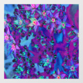 Autocollant Pour Fenêtre Fleurs Succulentes de Sedum en Turquoise, Magenta (Feuille)