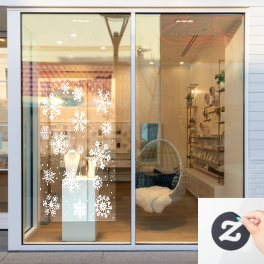 Autocollant Pour Fenêtre Flocon de neige (Vitrine du magasin)