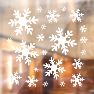 Autocollant Pour Fenêtre Flocon de neige blanc Neige hiver Noël