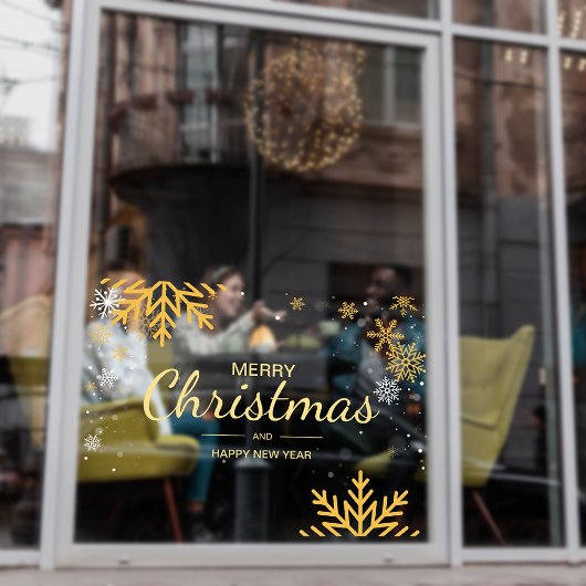 Autocollant Pour Fenêtre Flocon de neige Joyeux Noël Nouvel An Fête de l'en