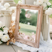 Autocollant Pour Fenêtre Floral rose céleste Lune Quinceanera Bienvenue