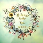 Autocollant Pour Fenêtre Floral Wreath Modèle de bienvenue (Feuille 3)