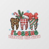 Autocollant Pour Fenêtre Flottant À Travers La Neige (Feuille)