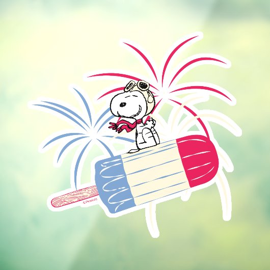Autocollant Pour Fenêtre Flying Ace Snoopy on Ice Pop (Feuille 3)