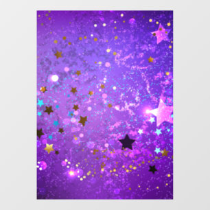 Autocollant Pour Fenêtre Fond en feuille de papier violet avec des étoiles