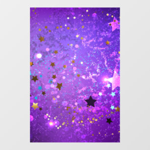 Autocollant Pour Fenêtre Fond en feuille de papier violet avec des étoiles