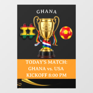 Autocollant Pour Fenêtre Football Ghanéen Jeux Mondiaux Portables 2026 S'