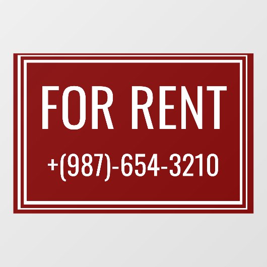 Autocollant Pour Fenêtre For Rent Apartment Signs - Reusable Window Cling (Feuille)
