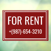 Autocollant Pour Fenêtre For Rent Apartment Signs - Reusable Window Cling (Feuille 3)