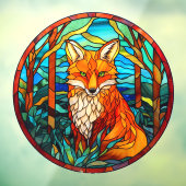 Autocollant Pour Fenêtre Forêt Red Fox Faux Verre (Feuille 3)