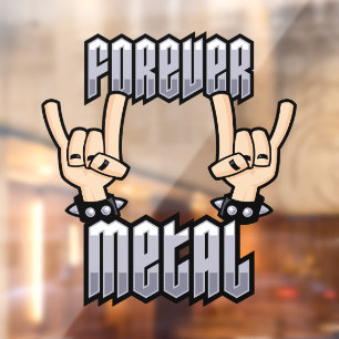 Autocollant Pour Fenêtre Forever Métal Lourd Métal Diable Cornes Signes mai