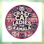 Autocollant Pour Fenêtre Fous les dames de chat pour Kamala ! (Feuille 3)