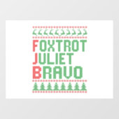 Autocollant Pour Fenêtre Foxtrot Juliet Bravo Vilain Sweater Cadeau de Noël (Feuille)