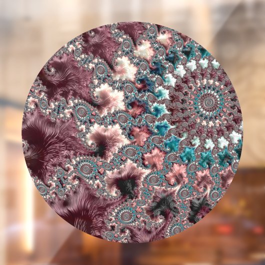 Autocollant Pour Fenêtre Fractale spirale Super rétro (Feuille 2)